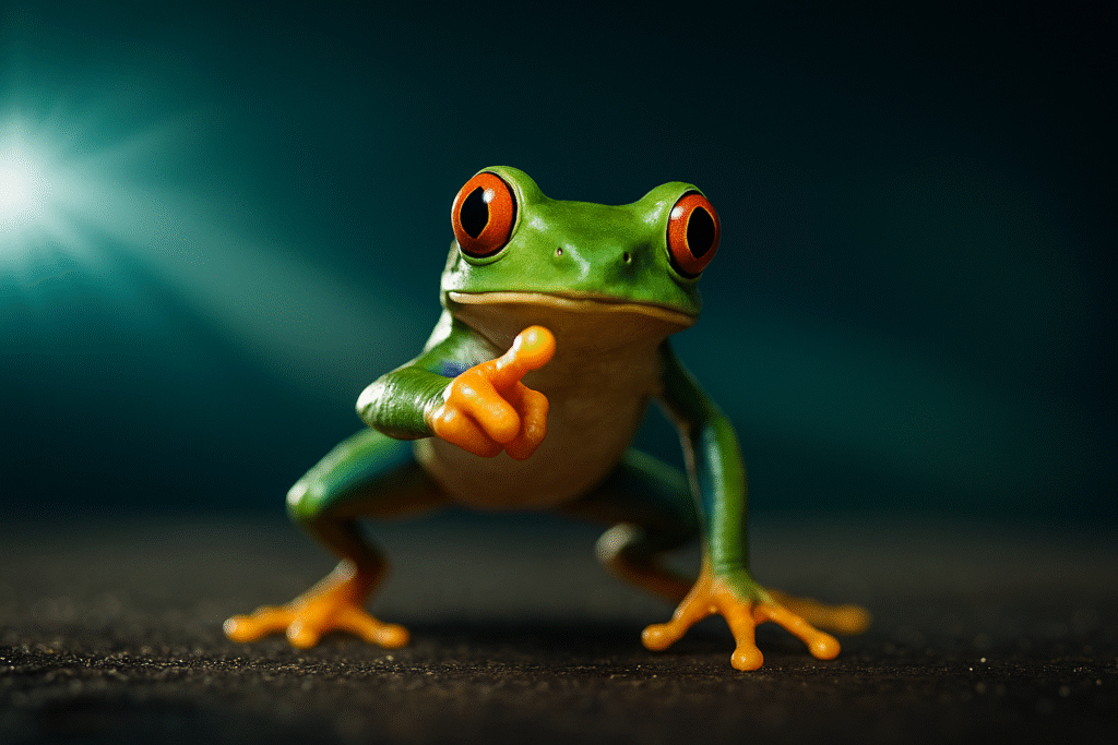Frog pointing at you